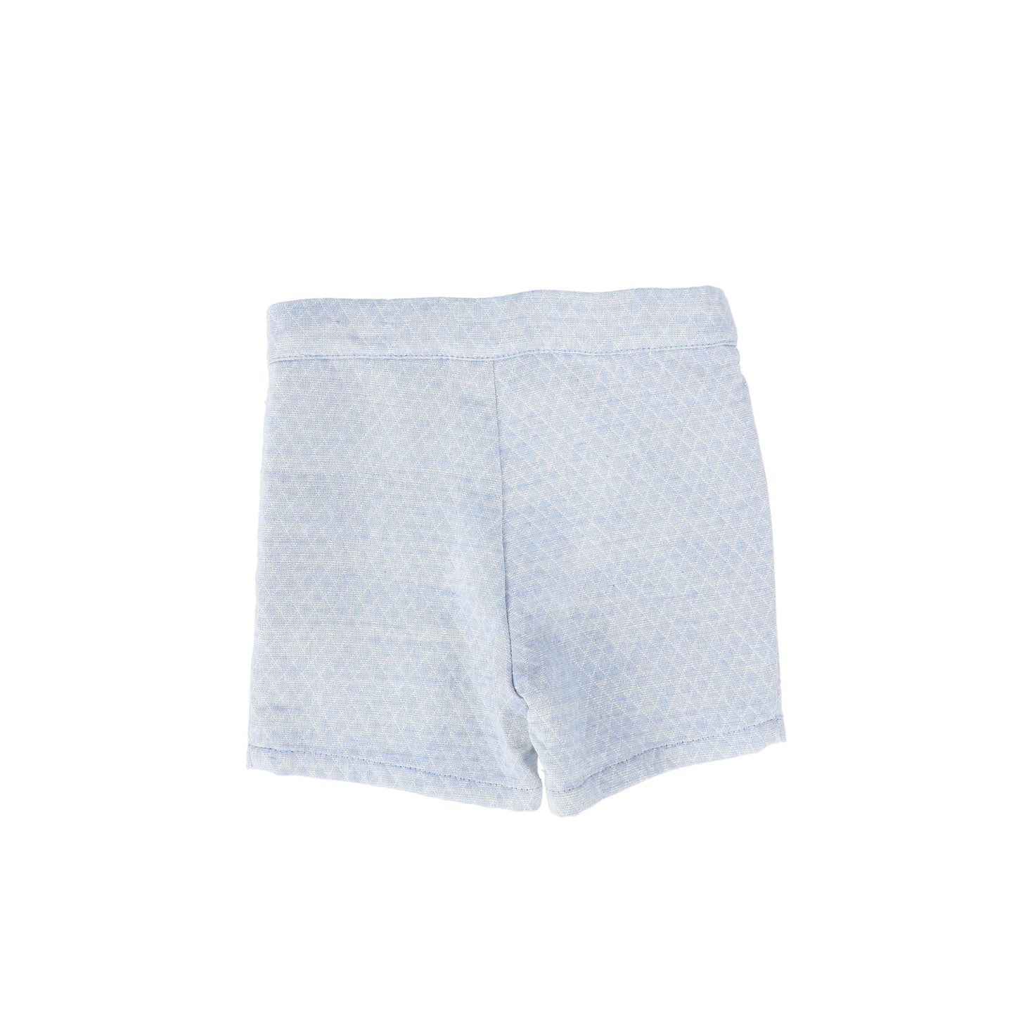 LE BOURDON LIGHT BLUE TEXTURED BUTTON SHORTS
