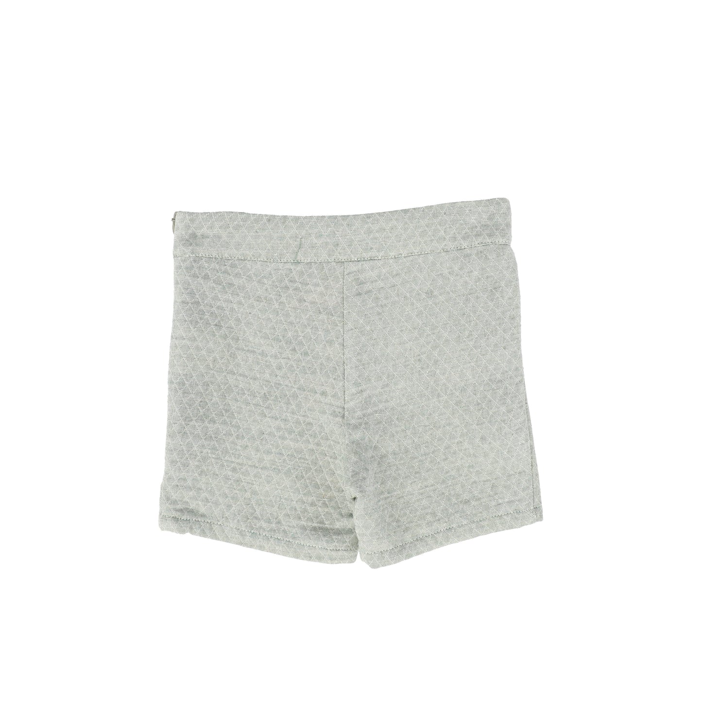 LE BOURDON GREEN TEXTURED BUTTON SHORTS
