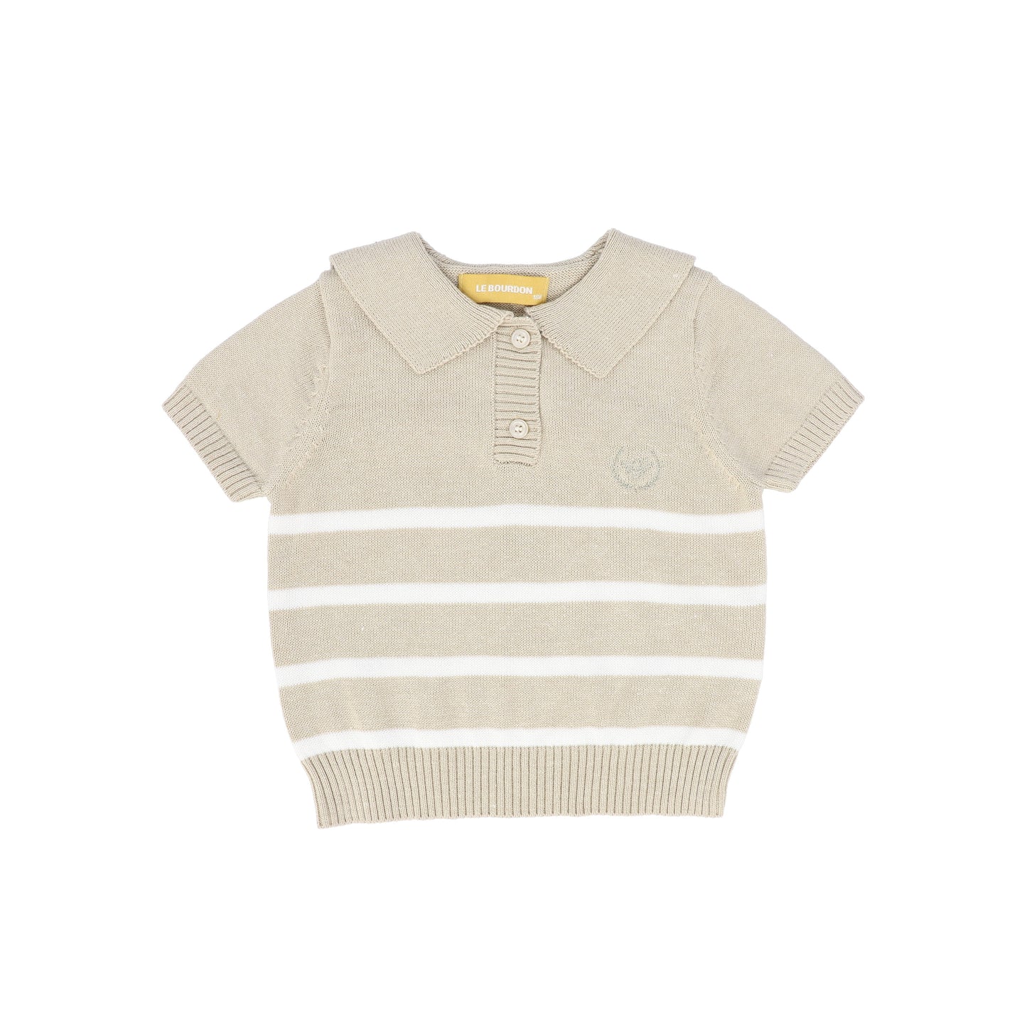 LE BOURDON TAN TRIM KNIT SS SWEATER