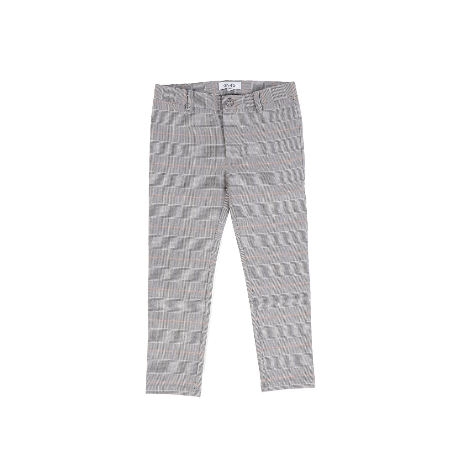 KIN & KIN GREY PLAID SLIM PANTS [FINAL SALE]