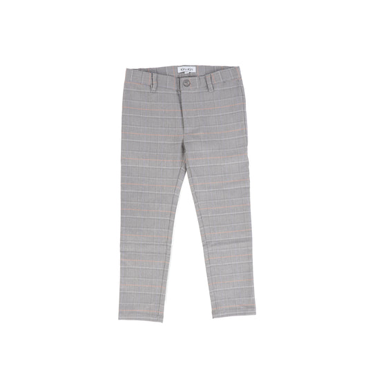 KIN & KIN GREY PLAID SLIM PANTS [FINAL SALE]
