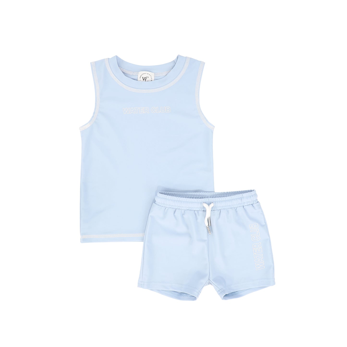 WATER CLUB LIGHT BLUE OUTLINE LOGO TANK SET