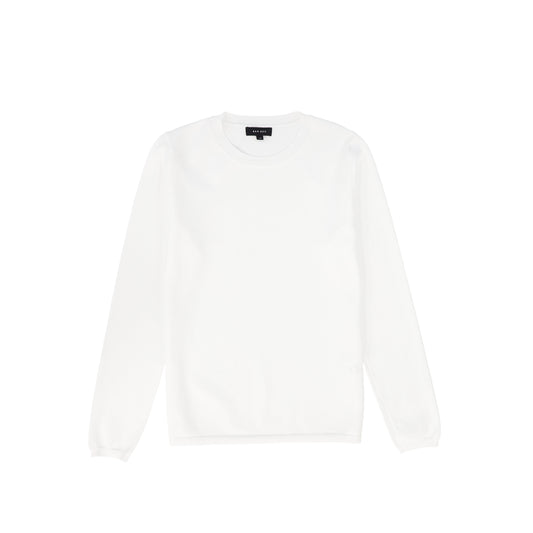 BAMBOO WHITE FLAT KNIT SWEATER