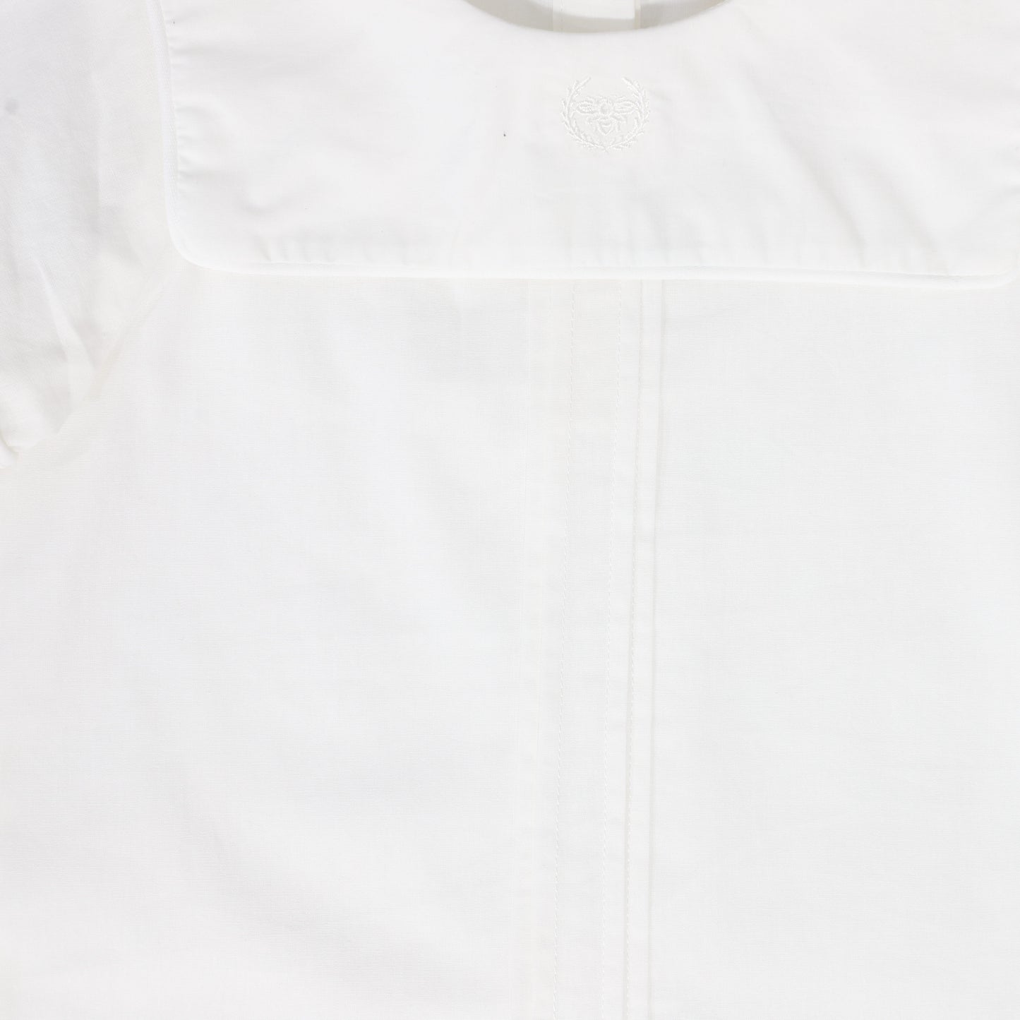 LE BOURDON WHITE PIPED TRIM BLOUSE