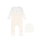 BEBE JOLEE WHITE/PINK STRIPE POINTELLE FOOTIE