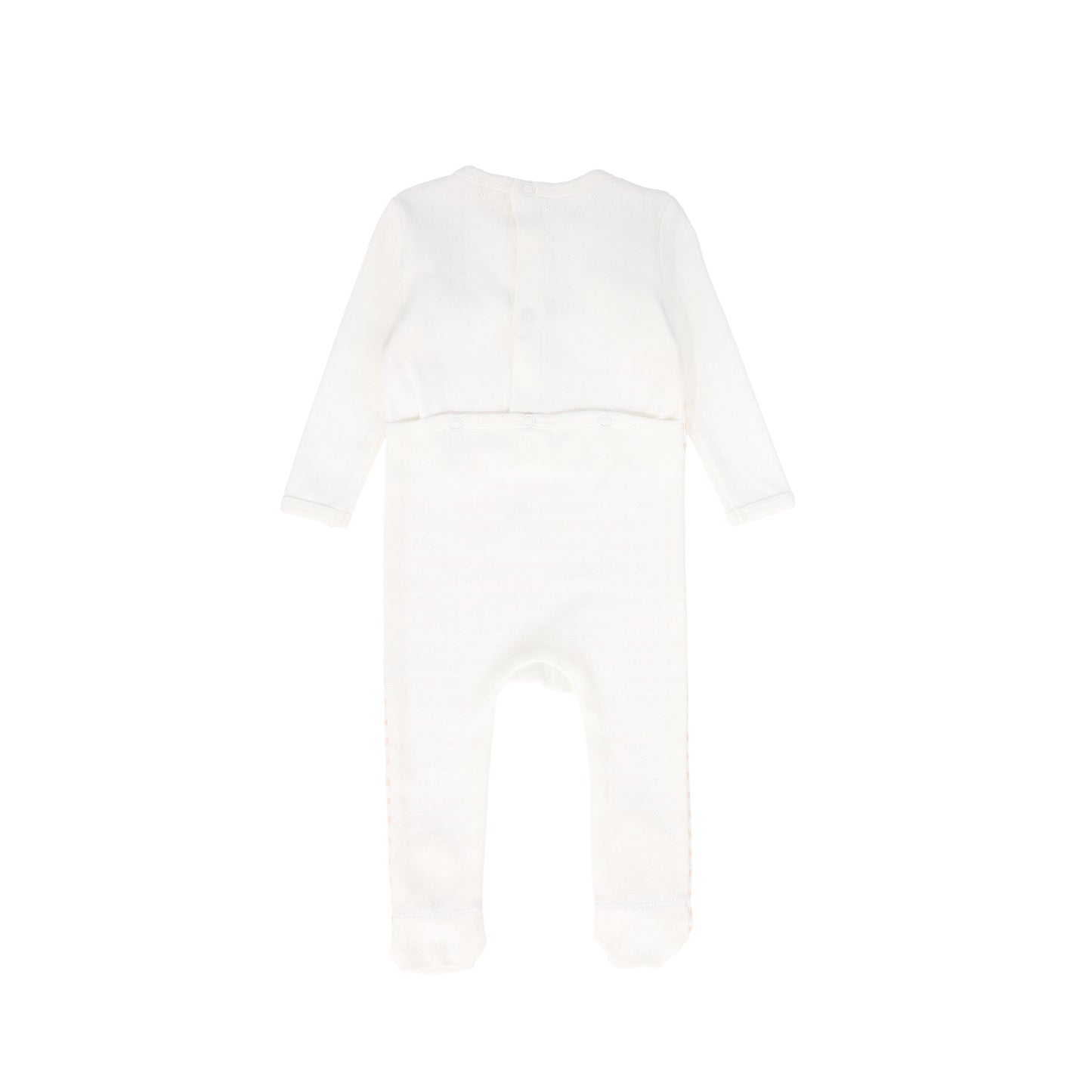 BEBE JOLEE WHITE/PINK STRIPE POINTELLE FOOTIE