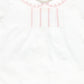 BEBE JOLEE WHITE/PINK STITCHED TRIM COLLAR FOOTIE