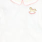 BEBE JOLEE WHITE/PINK ROCKING HORSE EMBROIDERED FOOTIE