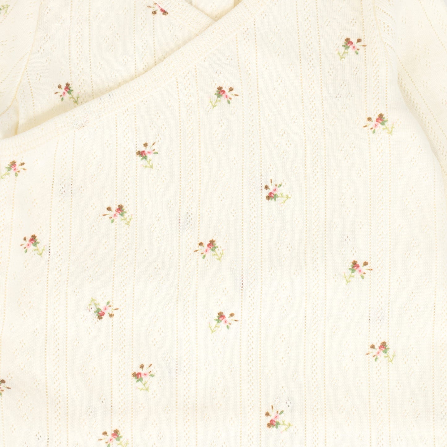 BEBE JOLEE CREAM/PINK POINTELLE FLORAL FOOTIE