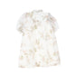 FRANCESCA GUILIANO FLORAL FLORAL ORGANZA HIGH WAISTED DRESS