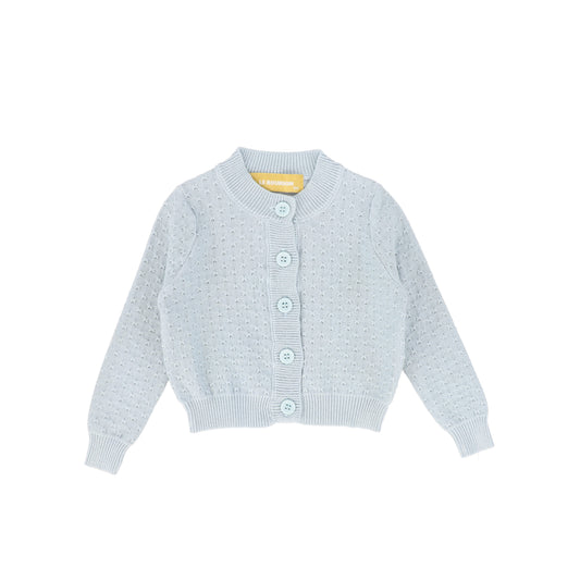 LE BOURDON LIGHT BLUE POINTELLE BUTTON CARDIGAN