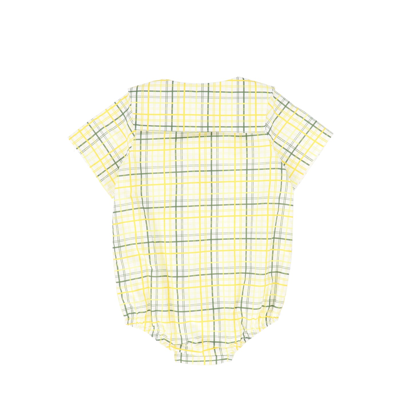 BAMBOO YELLOW PLAID SAILOR COLLAR ROMPER