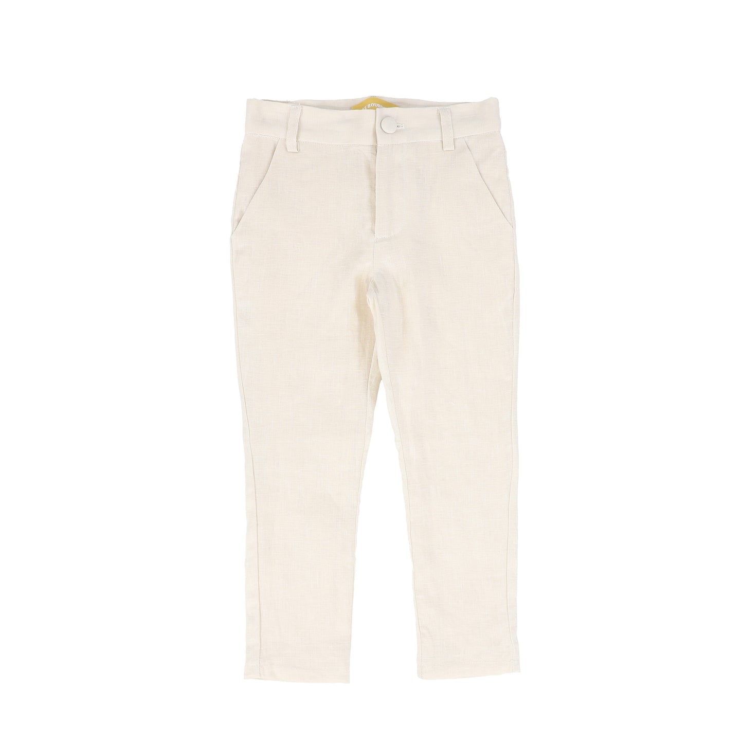 LE BOURDON TAN FITTED LINEN PANTS