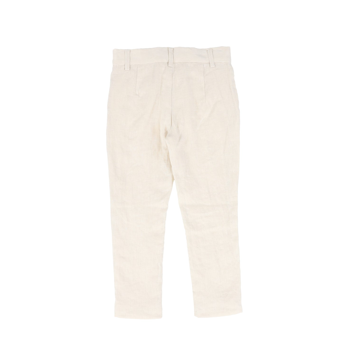 LE BOURDON TAN FITTED LINEN PANTS
