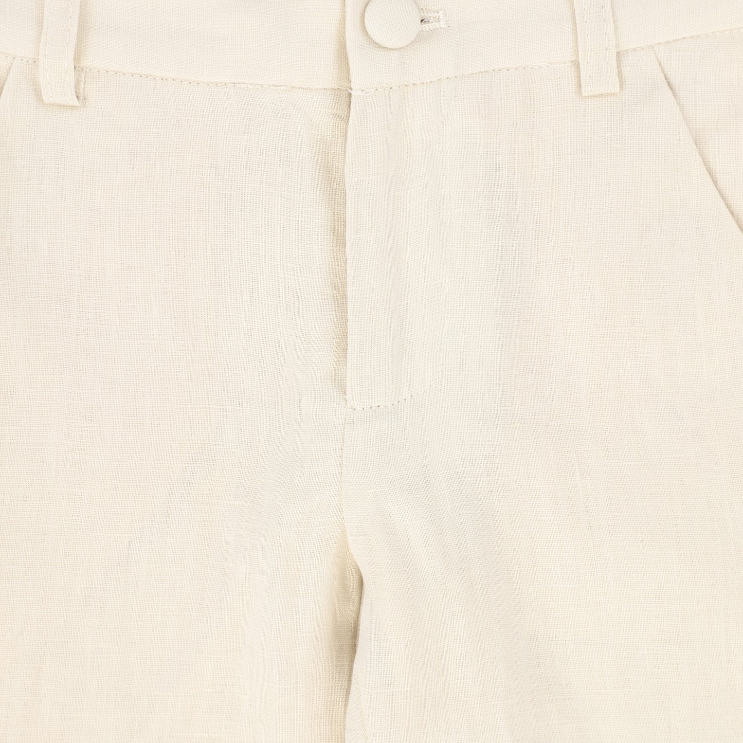 LE BOURDON TAN FITTED LINEN PANTS