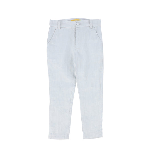LE BOURDON BLUE FITTED LINEN PANTS