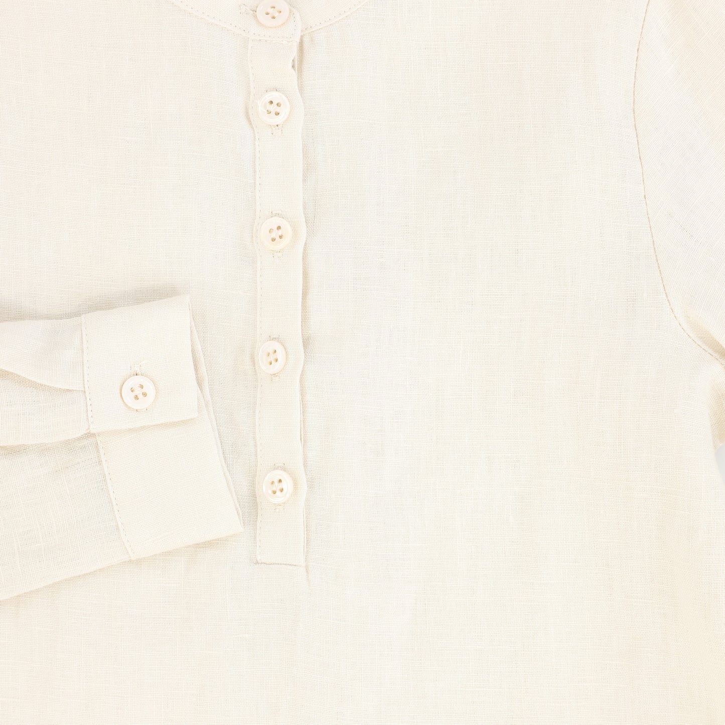 LE BOURDON TAN LINEN BUTTON BLOUSE