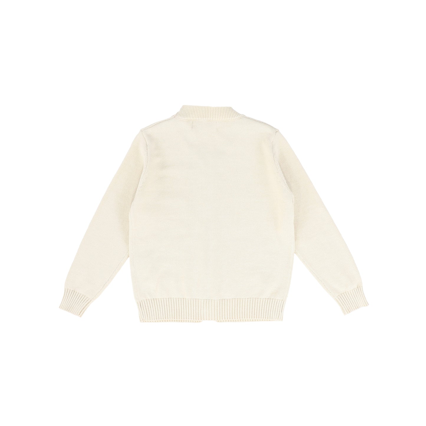 LE BOURDON BEIGE KNIT CABLE STRIPE COLLAR CARDIGAN