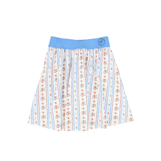 WATER CLUB BLUE FLORAL STRIPE SWIM SKIRT