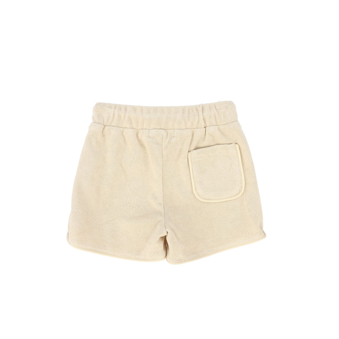 LE BOURDON BEIGE PIPED TRIM TERRY SHORTS
