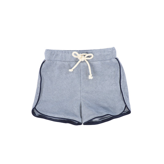 LE BOURDON BLUE PIPED TRIM TERRY SHORTS