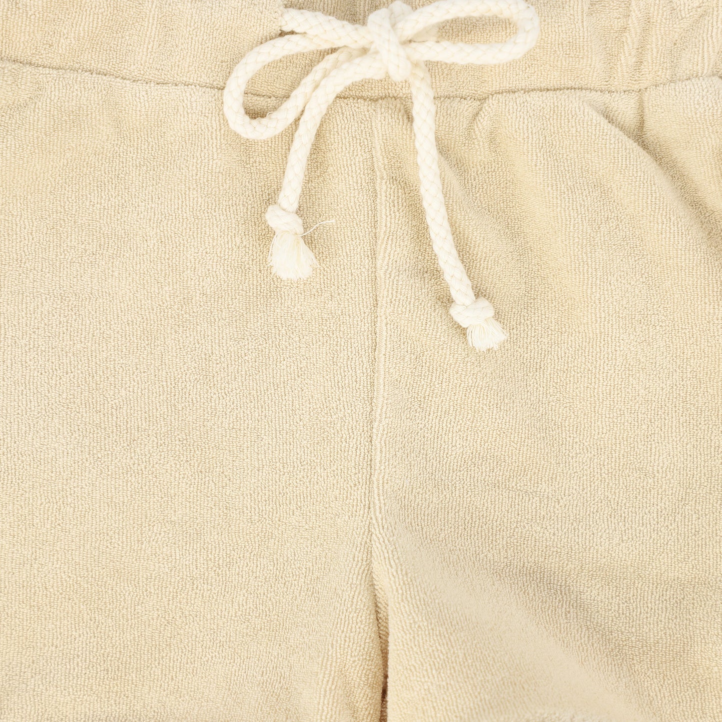 LE BOURDON BEIGE PIPED TRIM TERRY SHORTS