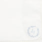 BEBE JOLEE WHITE/BLUE EMBROIDERED TRIM BLANKET