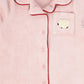 BEBE JOLEE PINK EMBROIDERED POCKET TRIM PAJAMAS
