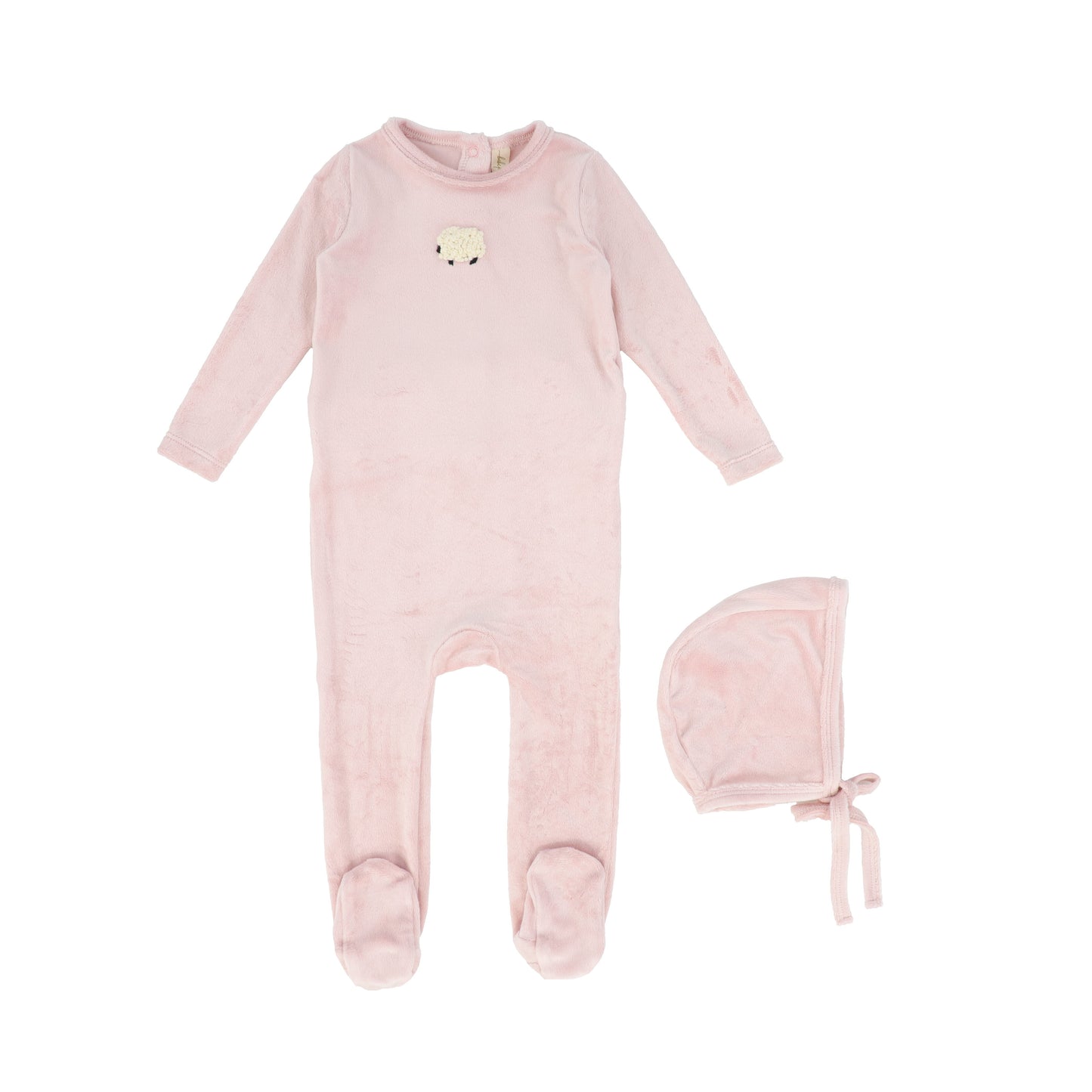 BEBE JOLEE PINK VELOUR GRAPHIC FOOTIE
