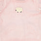 BEBE JOLEE PINK VELOUR GRAPHIC FOOTIE