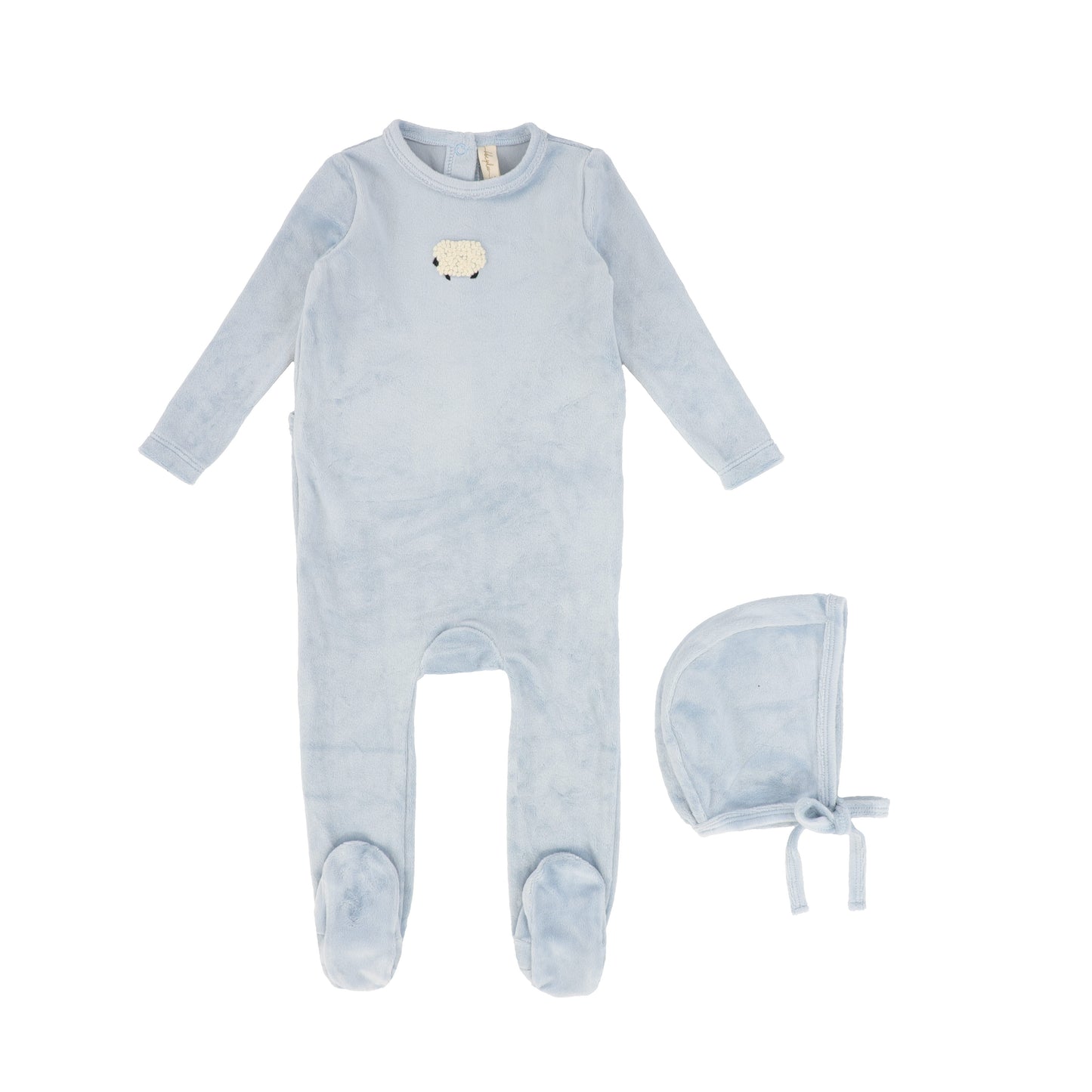BEBE JOLEE BLUE VELOUR GRAPHIC FOOTIE