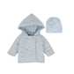 BEBE JOLEE LIGHT BLUE VELOUR BUTTON JACKET