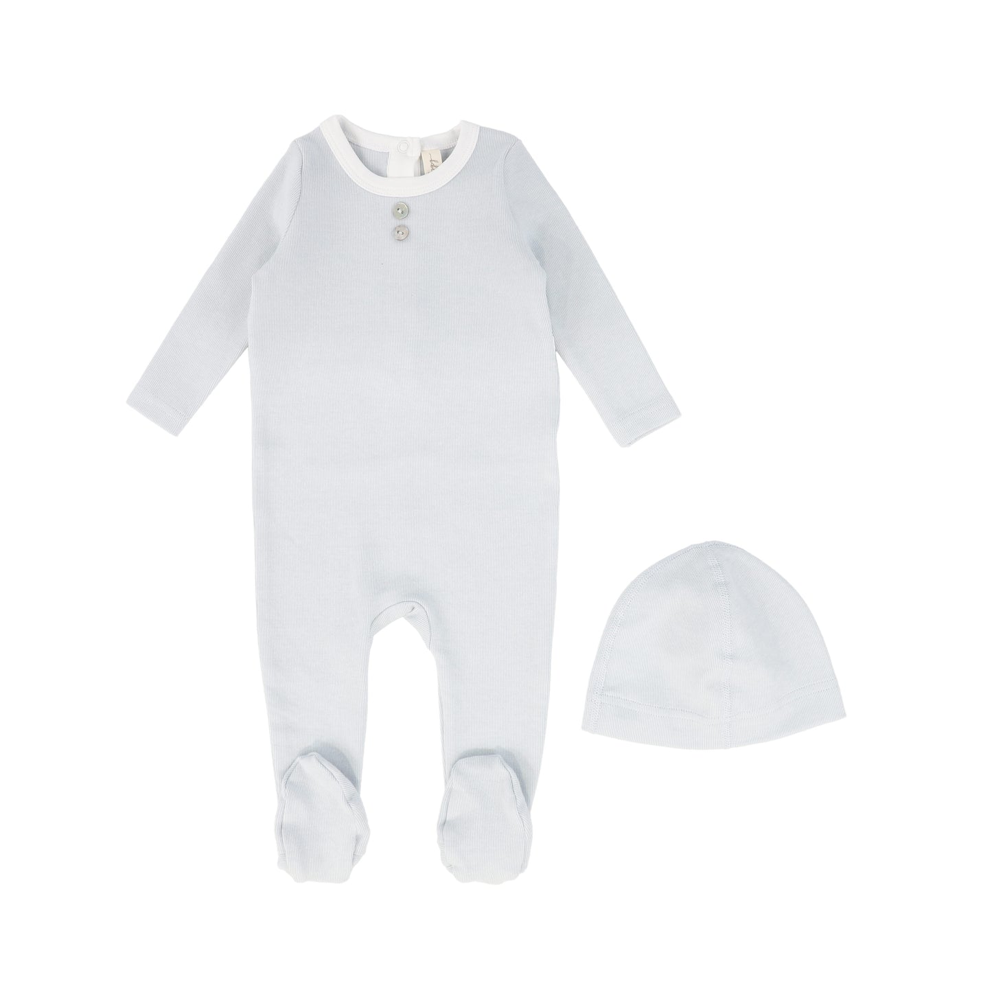 BEBE JOLEE LIGHT BLUE SOLID RIBBED FOOTIE