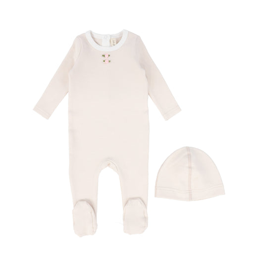 BEBE JOLEE PINK SOLID RIBBED FOOTIE