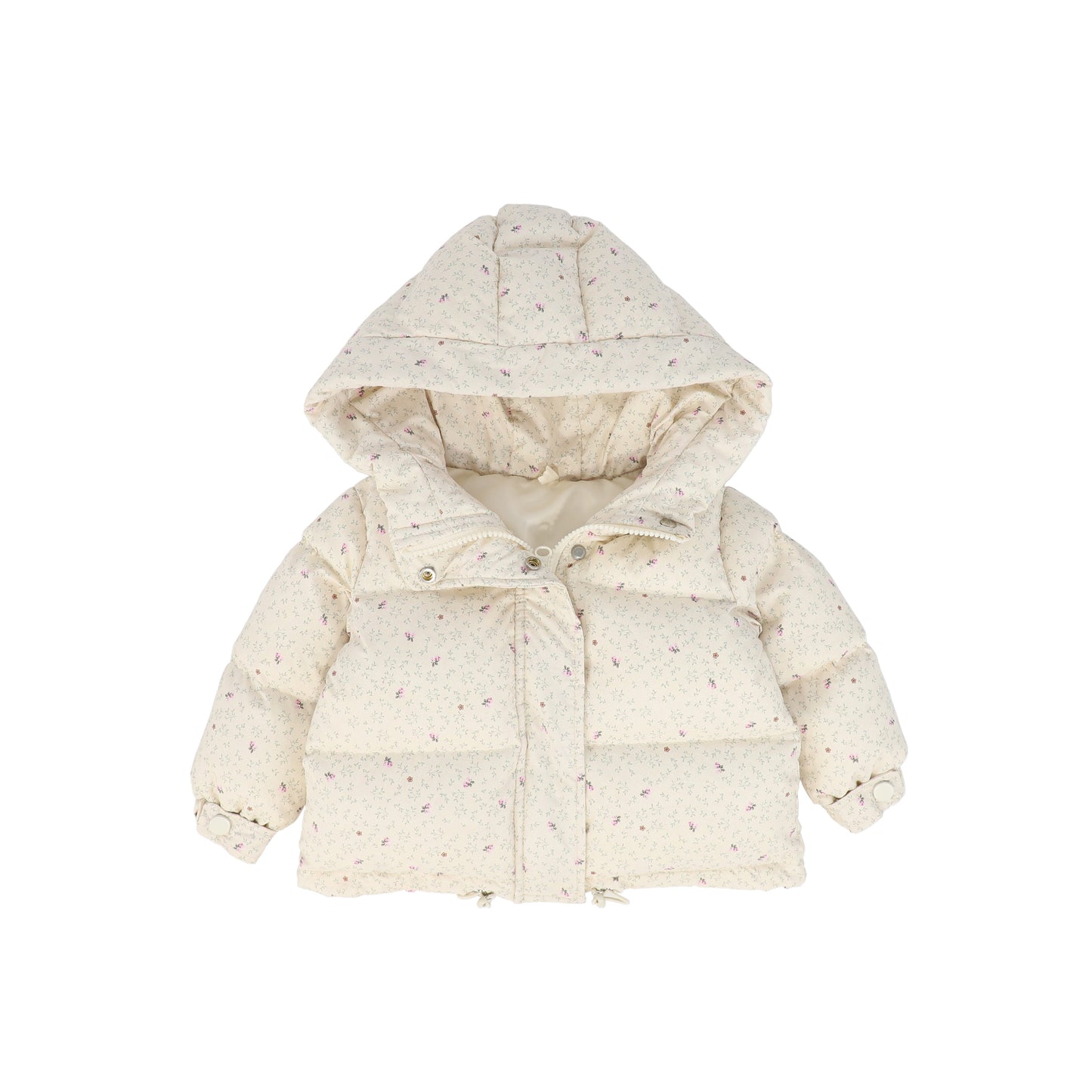 BEBE JOLEE CREAM FLORAL PUFFER JACKET
