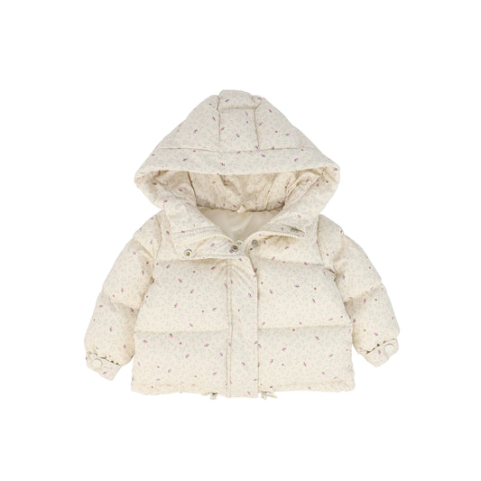 BEBE JOLEE CREAM FLORAL PUFFER JACKET