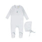 BEBE JOLEE BLUE HEATHER APPLIQUE FOOTIE
