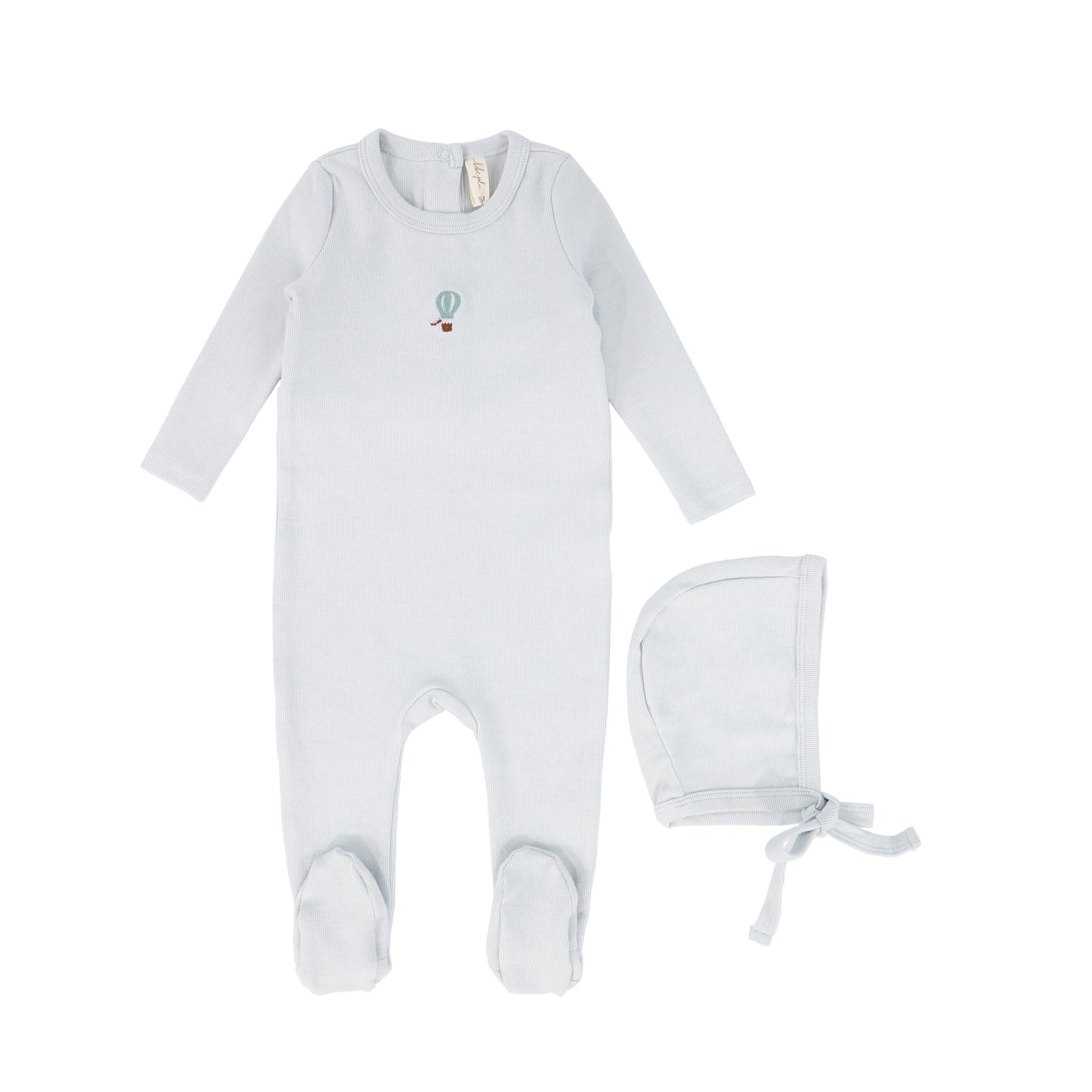 BEBE JOLEE BLUE HEATHER APPLIQUE FOOTIE