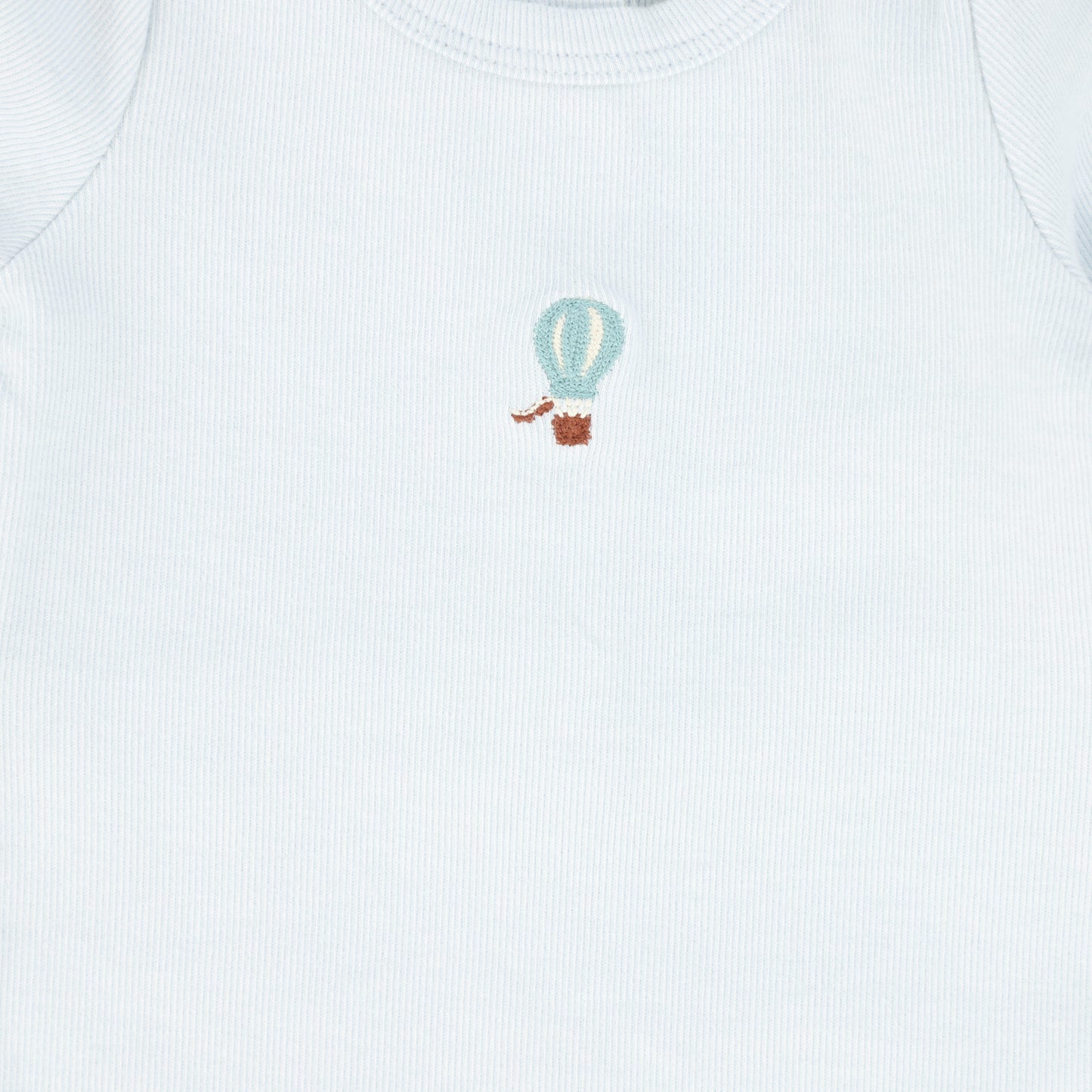 BEBE JOLEE BLUE HEATHER APPLIQUE FOOTIE