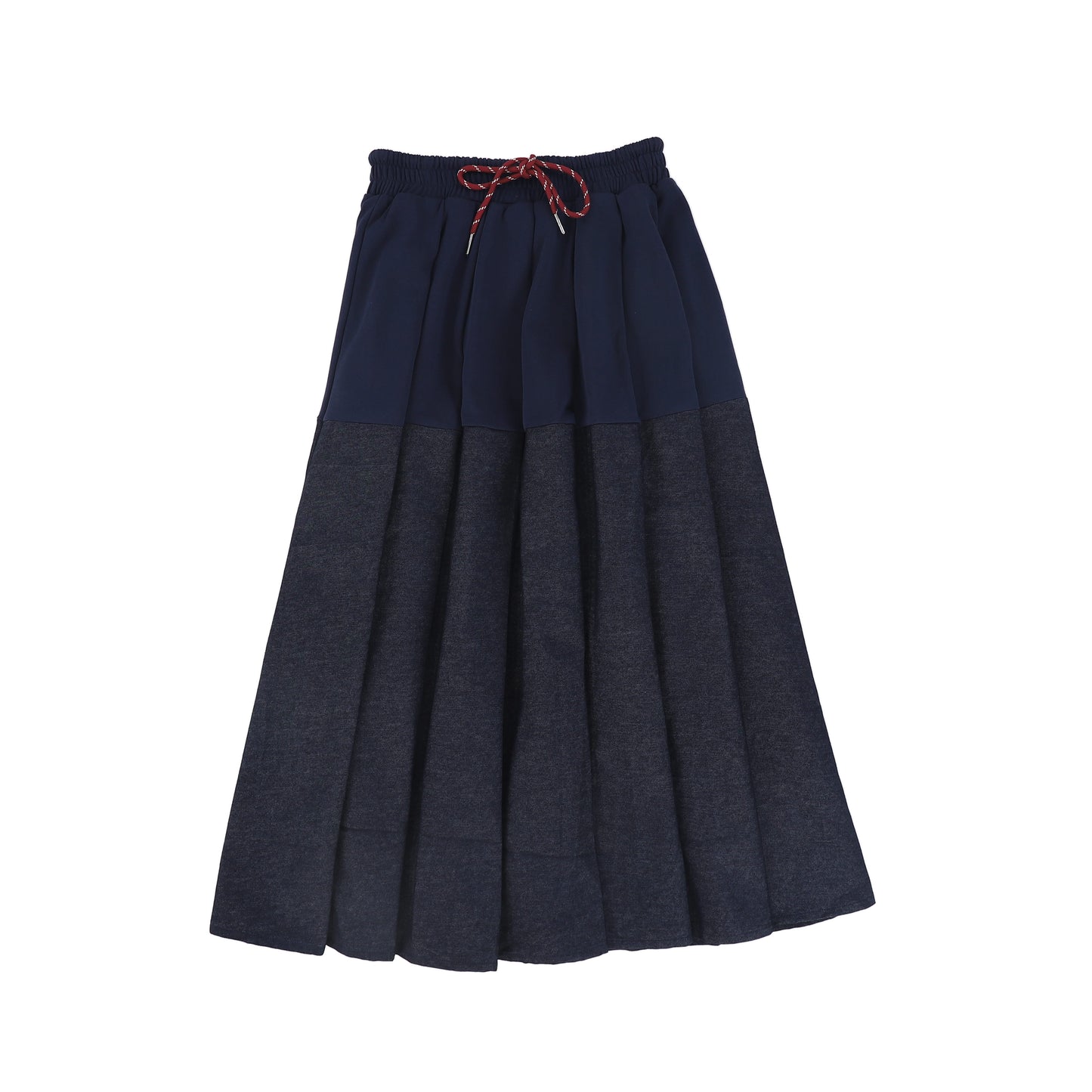 VALENTINA NAVY PLEATED SWEATSHIRT SKIRT