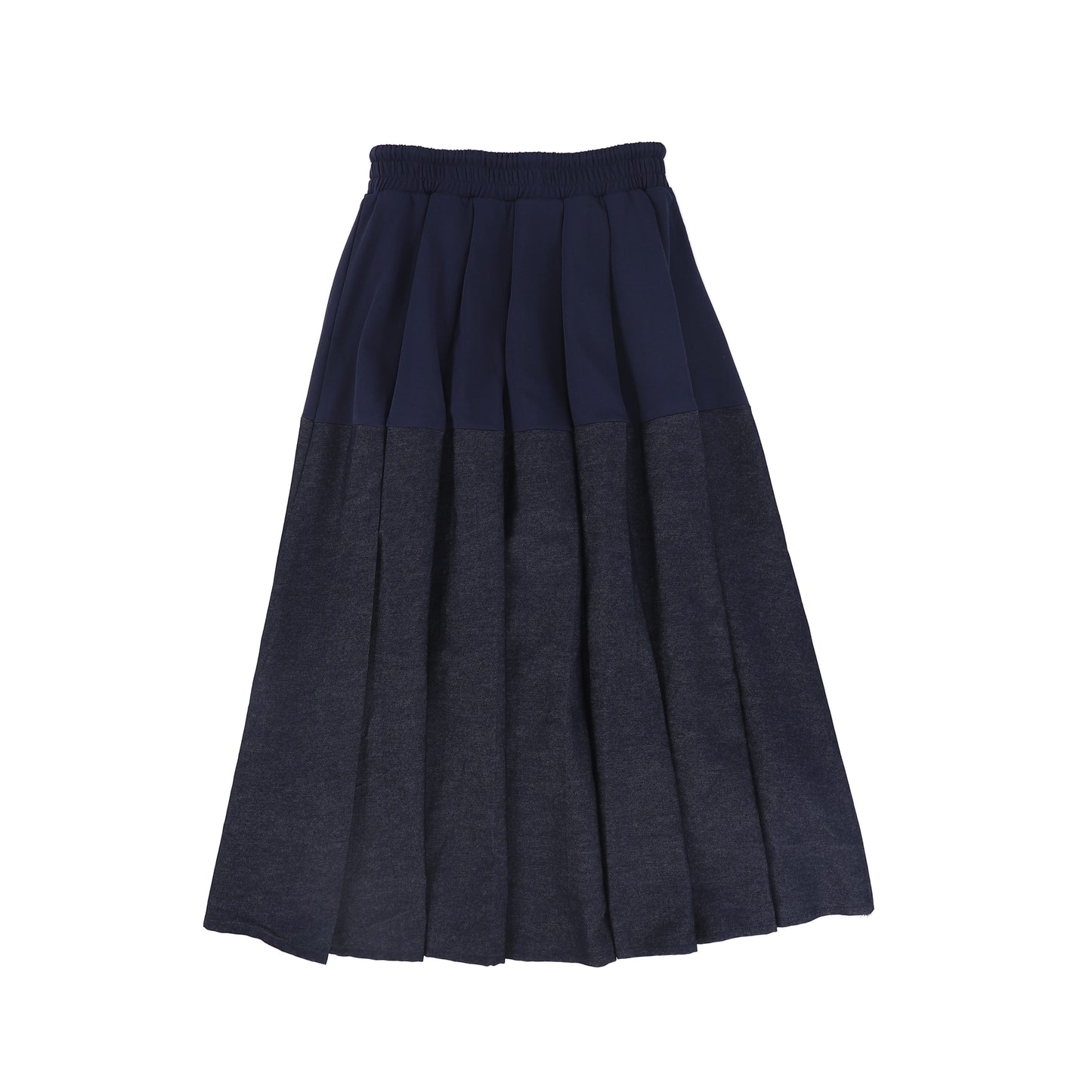 VALENTINA NAVY PLEATED SWEATSHIRT SKIRT