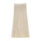 VALENTINA GOLD METALLIC PLEATED KNIT SKIRT
