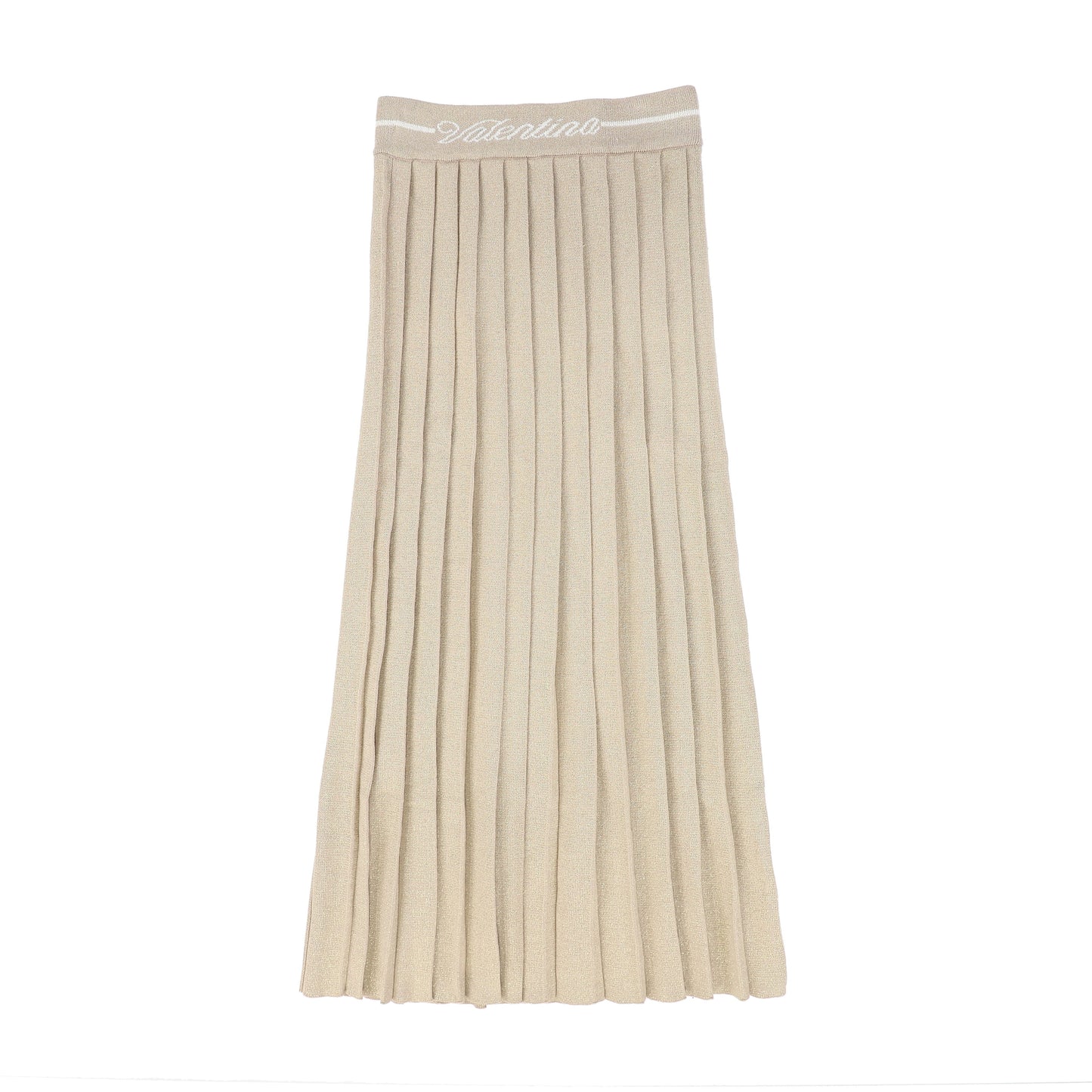 VALENTINA GOLD METALLIC PLEATED KNIT SKIRT