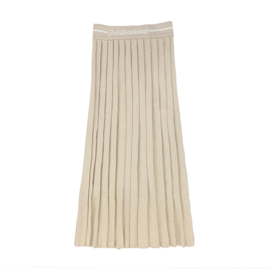VALENTINA GOLD METALLIC PLEATED KNIT SKIRT