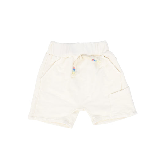 1+ IN THE FAMILY CREAM DRAWSTRING SHORTS [FINAL SALE]