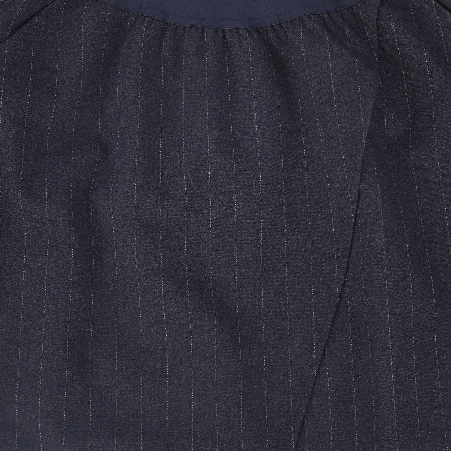 VALENTINA NAVY PINSTRIPE ASYMMETRIC WOOL SKIRT