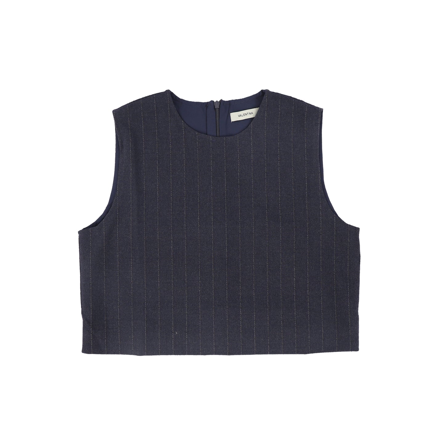 VALENTINA NAVY PINSTRIPE WOOL VEST