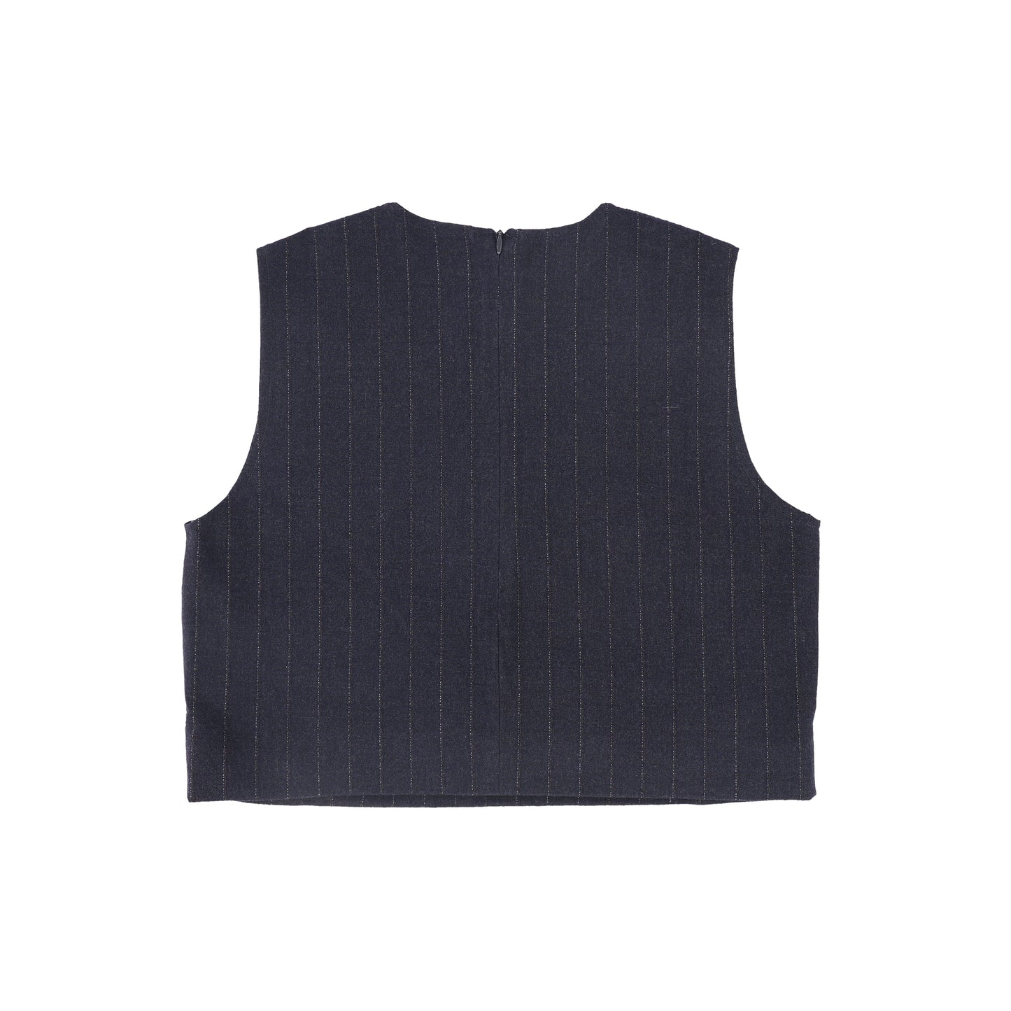VALENTINA NAVY PINSTRIPE WOOL VEST