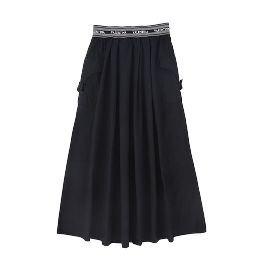 VALENTINA BLACK CANVAS CARGO SKIRT