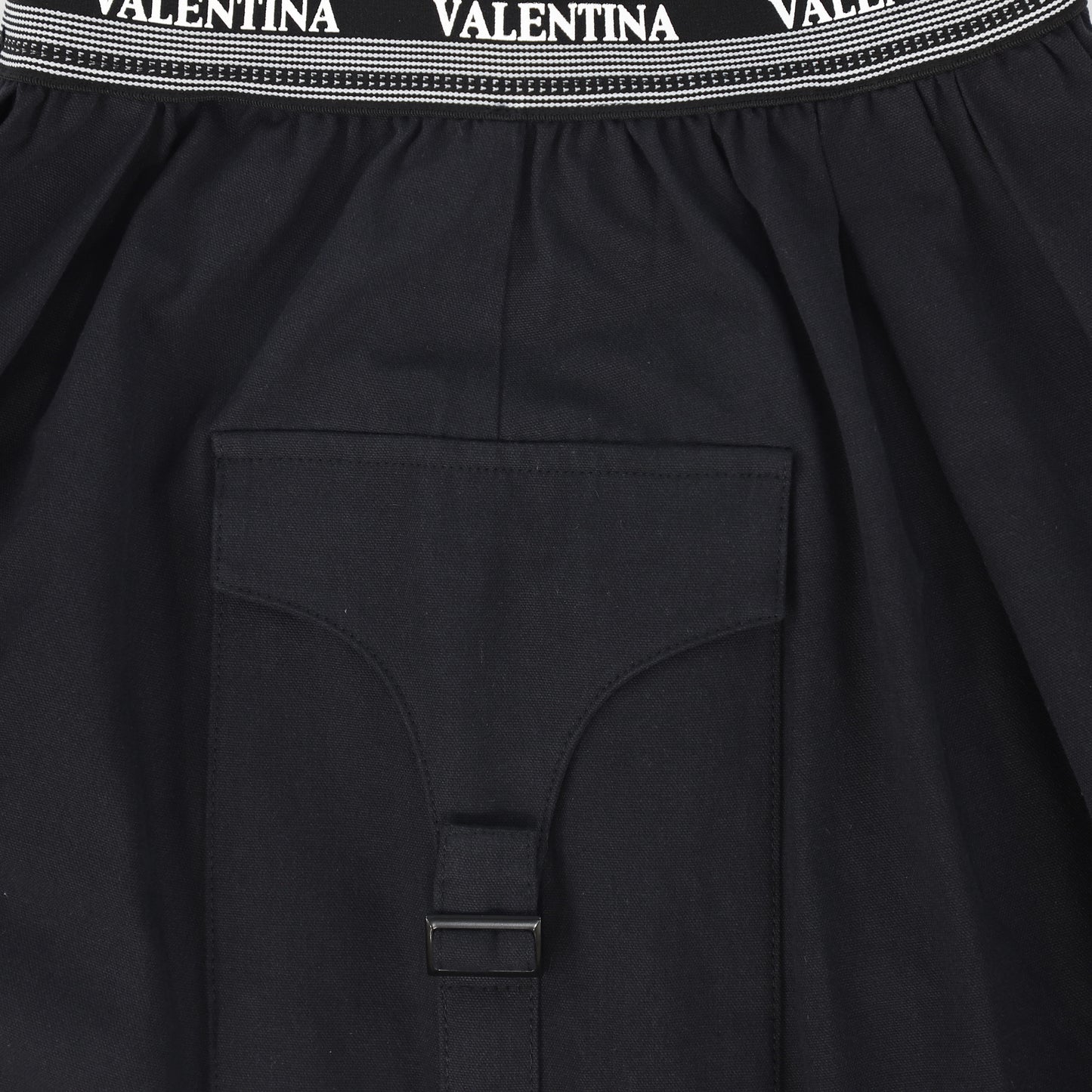 VALENTINA BLACK CANVAS CARGO SKIRT